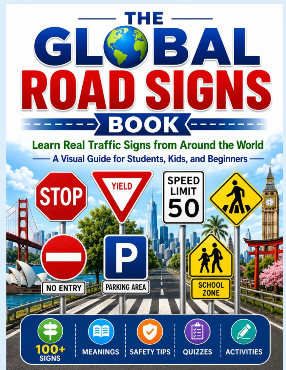 The Global Road Signs Book: Learn Real Traffic Signs from Around the World: A Visual Guide for Students, Kids, and Beginners