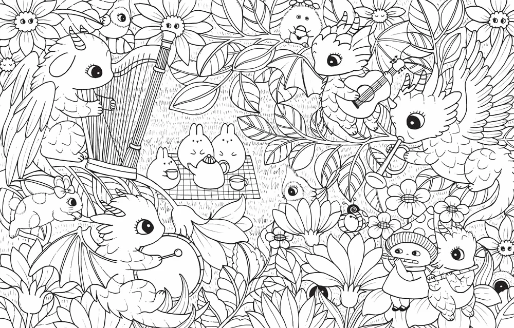 A Million Dragons: Adorable Dragons to Colour