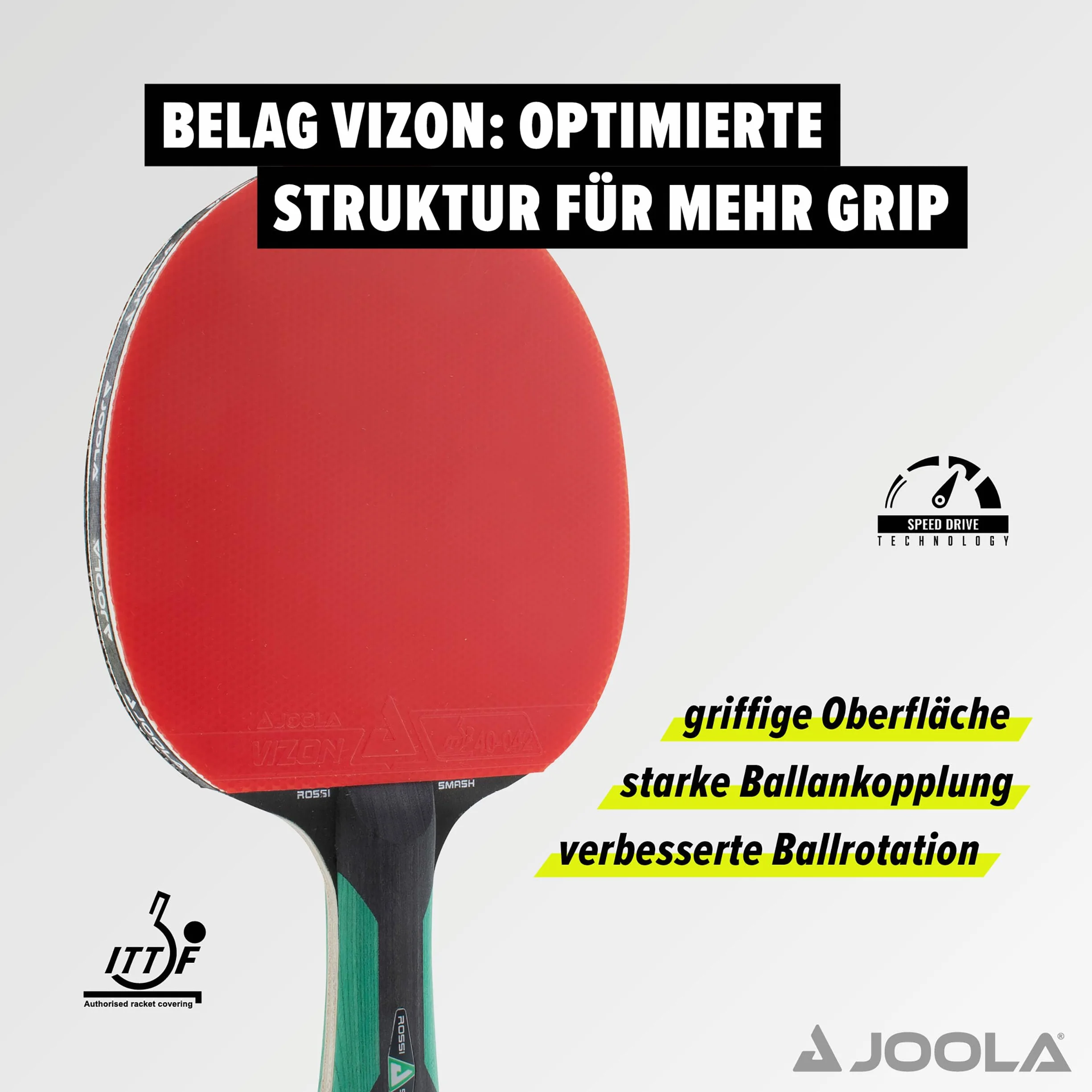 JOOLA rakieta do tenisa stołowego Rosskopf – zatwierdzona przez ITTF rakieta do tenisa stołowego dla zawodowych lub klubów – technologia Compwood