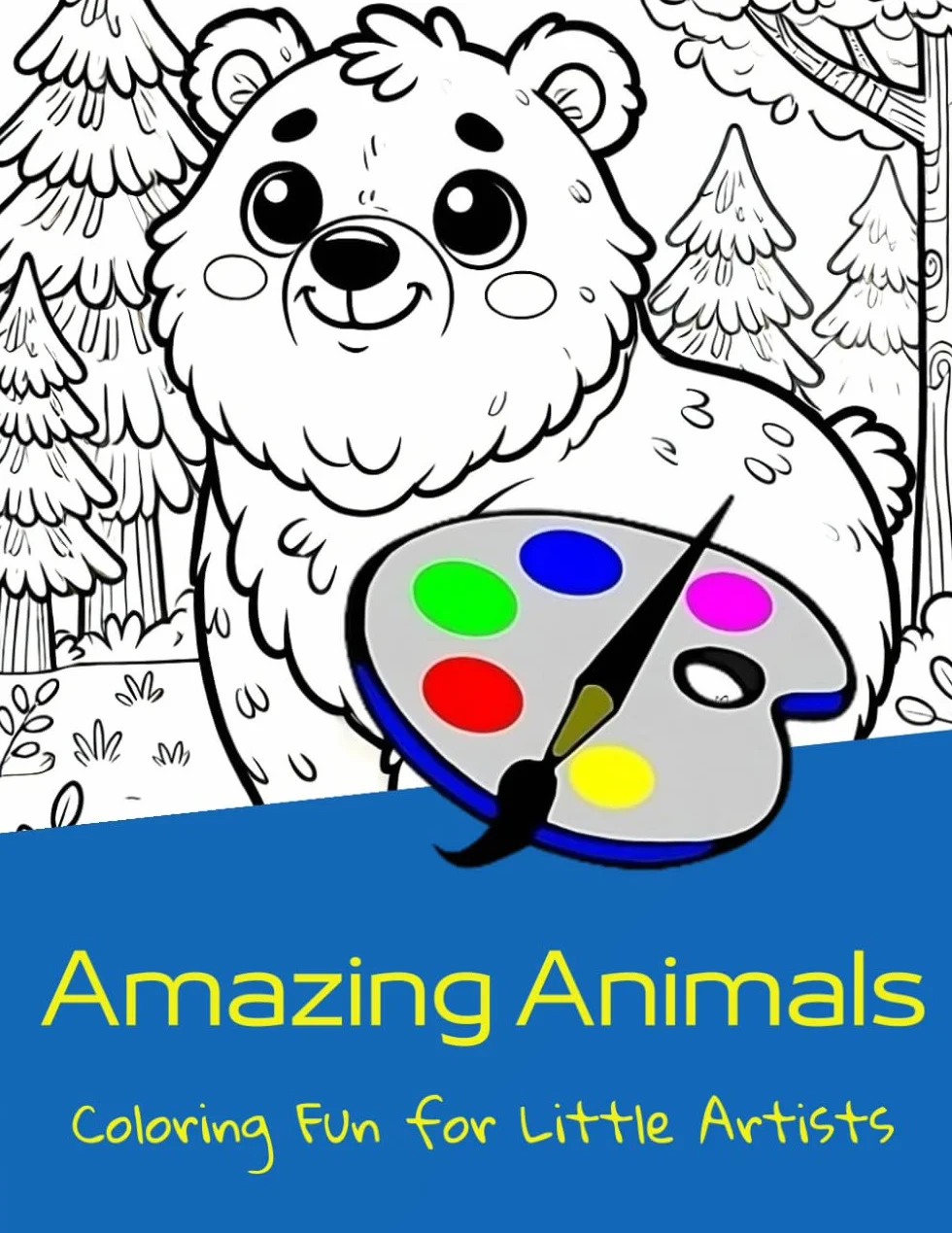 Amazing Animals: Coloring Fun for Little Artists: 50 Easy-to-Color Animal Pages – Perfect for Kids Ages 3-6, Featuring Forest, Farm, and Safari Animals!