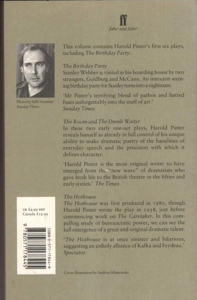 Harold Pinter Plays 1: The Birthday Party; The Room; The Dumb Waiter; A Slight Ache; The Hothouse; A Night Out; The Black and White; The Examination