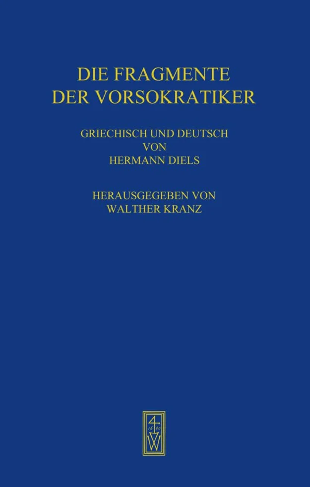Die Fragmente Der Vorsokratiker: Band 3: Griechisch und Deutsch von Hermann Diels. Herausgegeben von Walther Kranz. Band 3: 1. Wortindex von Walther ... von Hermann Diels, ergänzt von Walther Kranz.