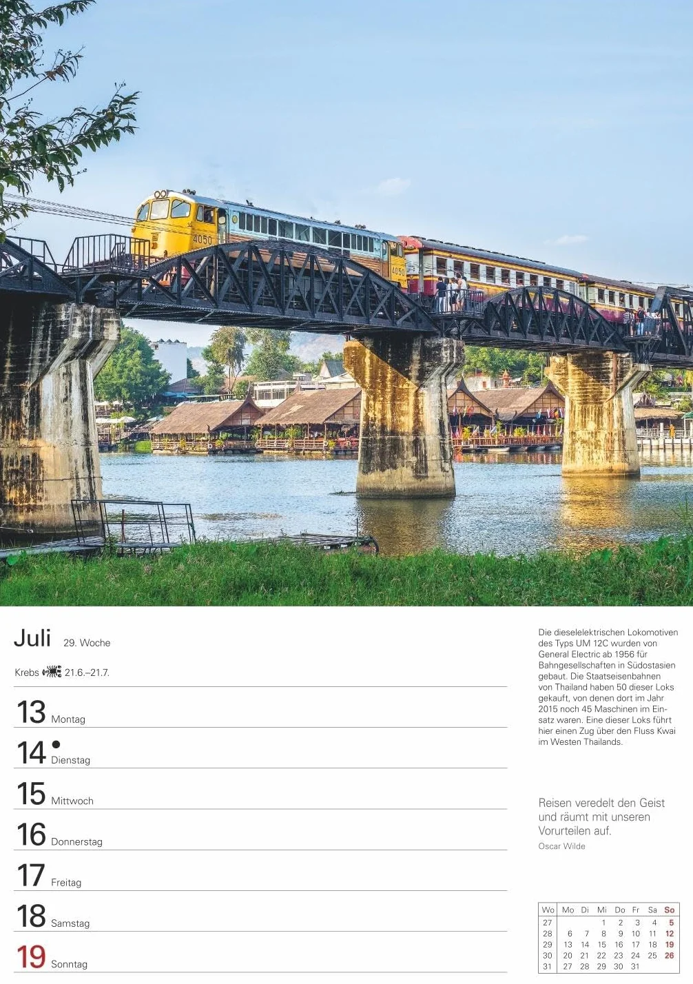 Eisenbahnen Wochenplaner 2026 - 53 faszinierende Fotografien: Besonderer Wandplaner mit 53 fantastischen Fotos von historischen Eisenbahnen. Hochwertiger Foto-Kalender 2026. 25 x 35,5 cm