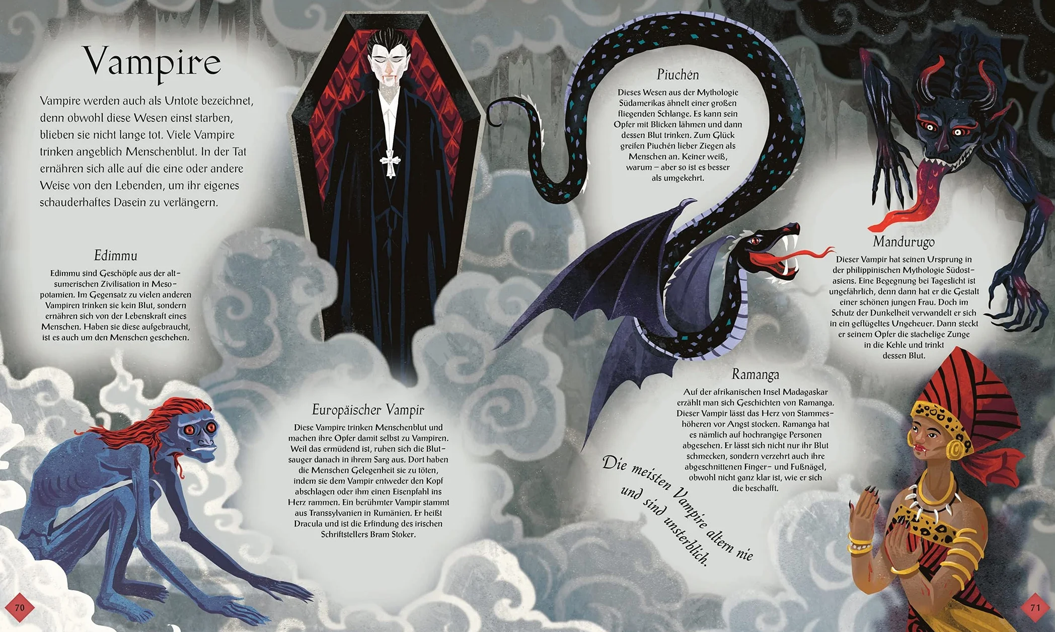 Magische Fabelwesen und mythische Kreaturen: Von Drachen, Hexen und Wassergeistern. 60 Magische und mythischen Wesen. Beeindruckend illustriert. Für Kinder ab 7 Jahren