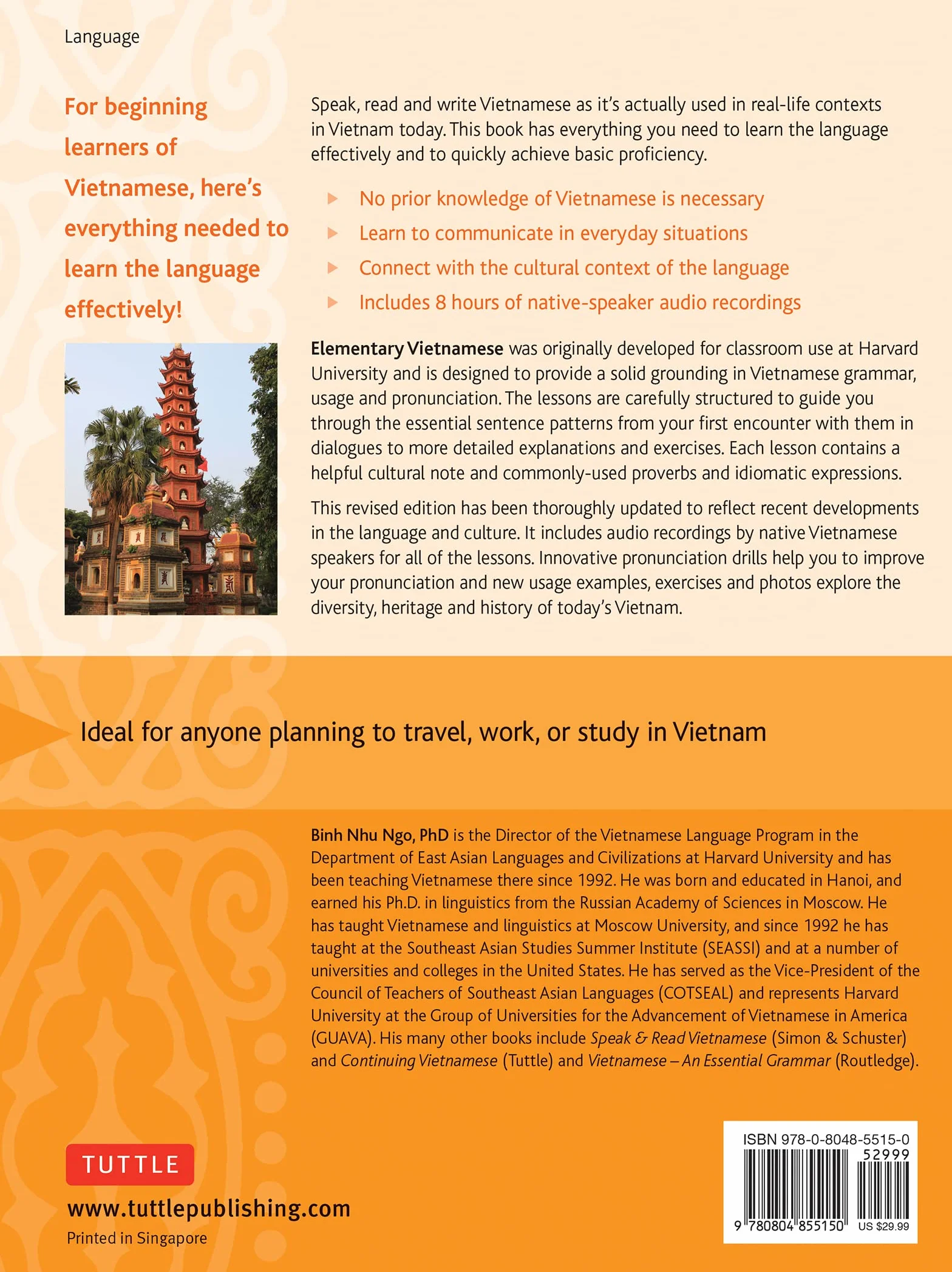 Elementary Vietnamese: Let's Speak Vietnamese, Revised and Updated Fourth Edition (Free Online Audio and Printable Flash Cards)