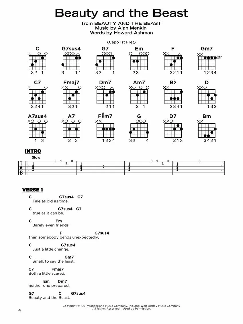 40 Most-Streamed Disney Songs: Easy Guitar with Notes and Tab Songbook