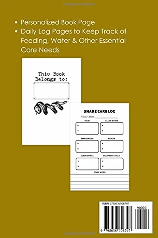 Python Care Notebook: Customized Easy to Use, Daily Pet Snake Accessories Care Log Book to Look After All Your Pet Snake's Needs. Great For Recording ... Tank Temperature, and Equipment Maintenance.