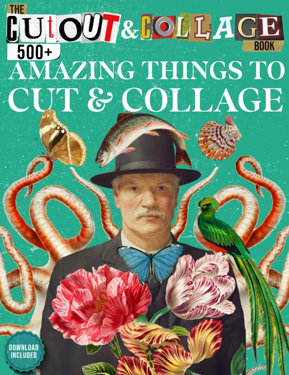 The Cut Out And Collage Book 500+ Amazing Things To Cut & Collage: People, Animals, Insects & Butterflies, Botanicals, Dishes & Plates, Vehicles, ... Ephemera For Collage and Mixed Media Artists