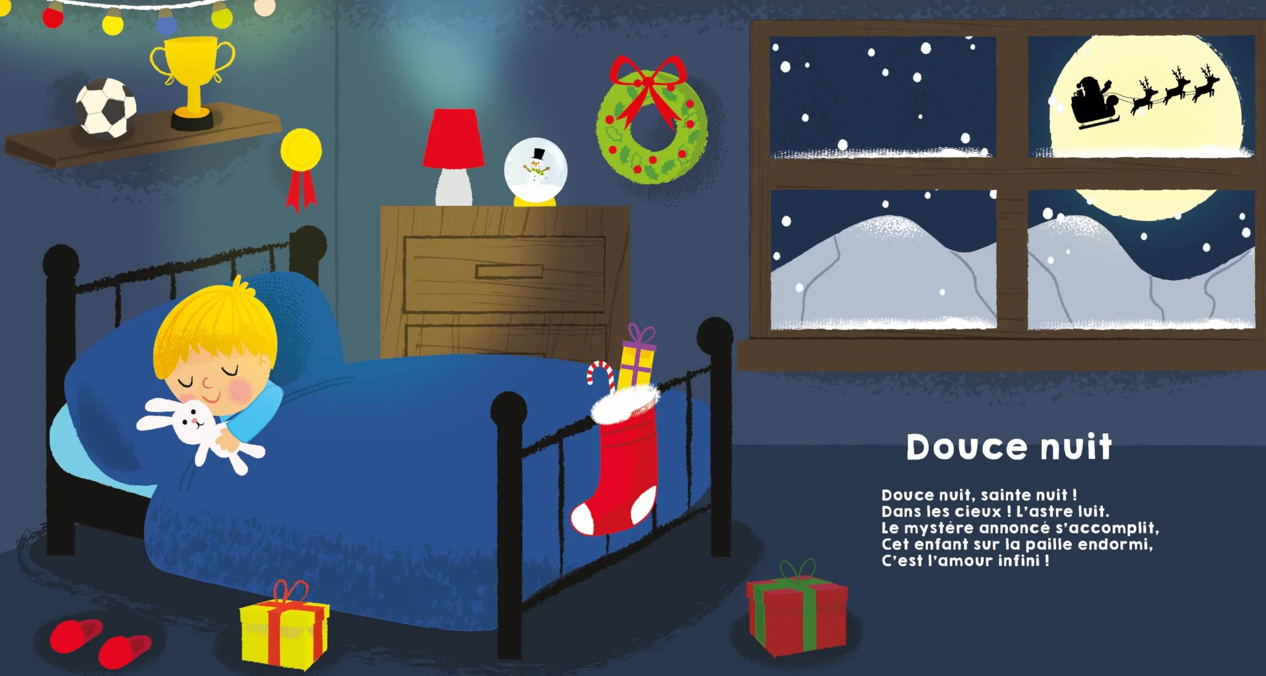 Mes premières comptines de Noël à toucher: Livre sonore bébé à toucher dès 6 mois avec grandes piles AAA alcalines incluses