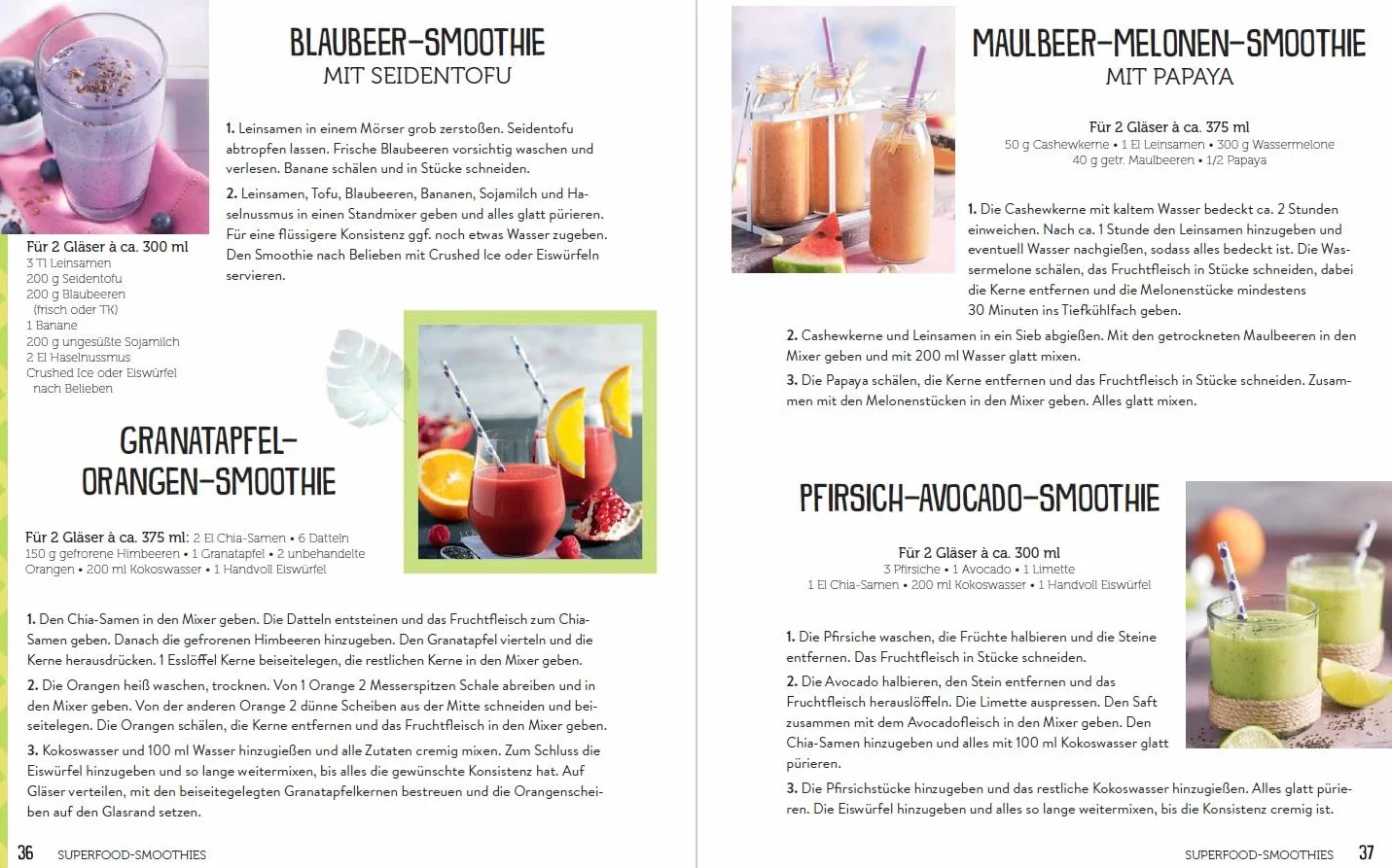 365 Smoothies, Powerdrinks & Co.: Smoothie Buch mit Rezepten für Shakes, Säfte, Limonaden, Detox-Wässer, Smoothie Bowls & Entsafter