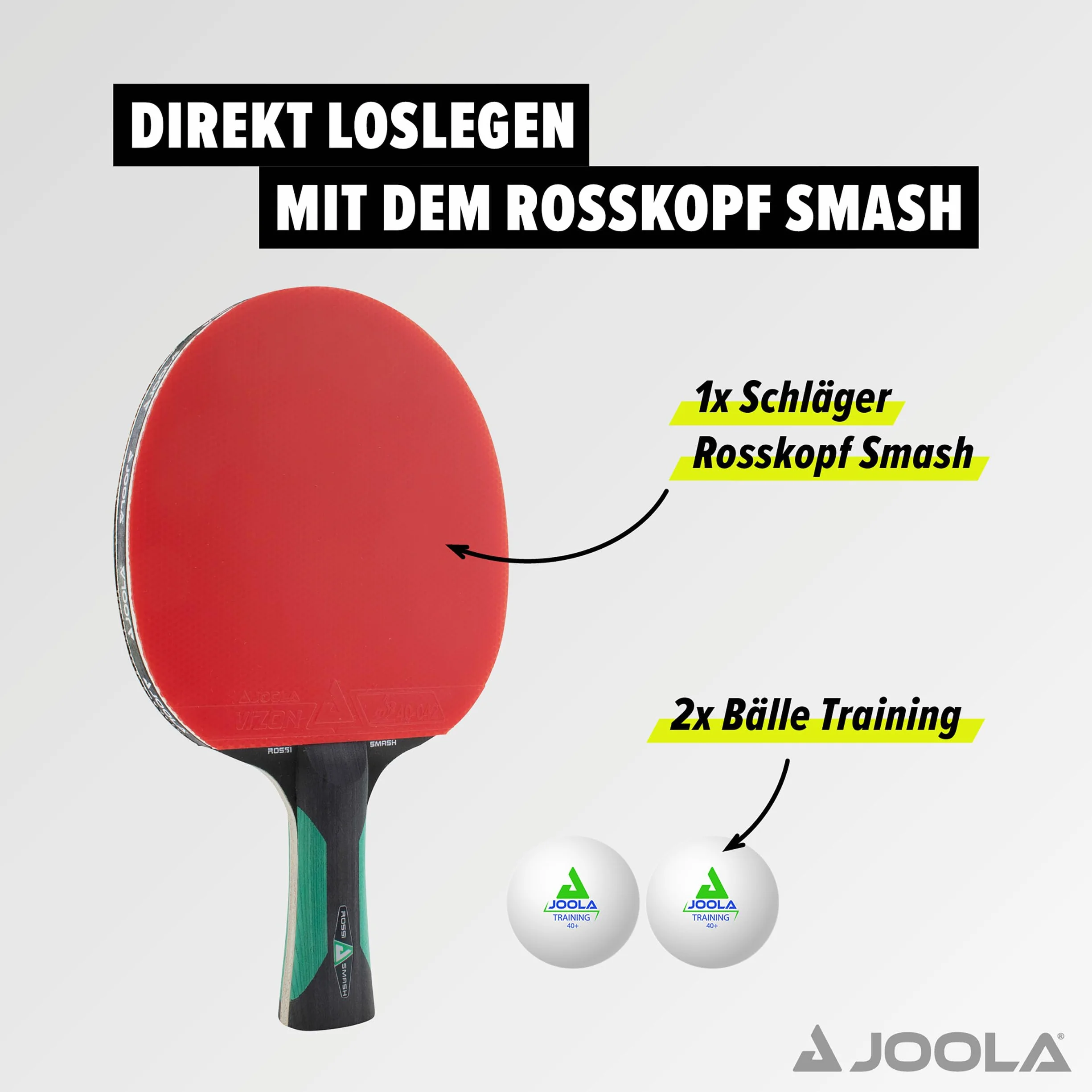 JOOLA rakieta do tenisa stołowego Rosskopf – zatwierdzona przez ITTF rakieta do tenisa stołowego dla zawodowych lub klubów – technologia Compwood