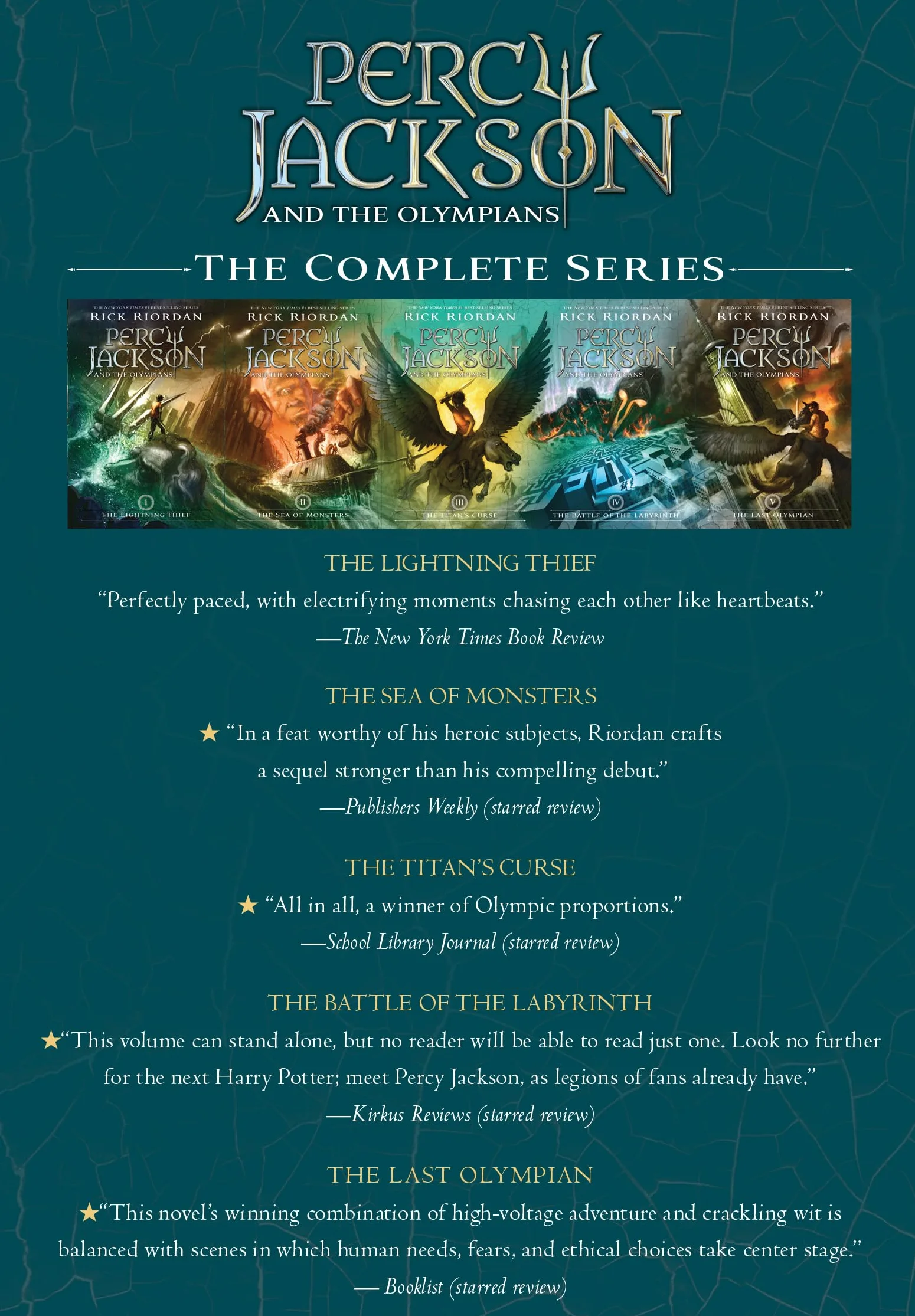 Percy Jackson and the Olympians 5 Book Paperback Boxed Set (W/Poster): The Lightning Thief / the Sea of Monsters / the Titan's Curse / the Battle of the Labyrinth / the Last Olympian: 1-5