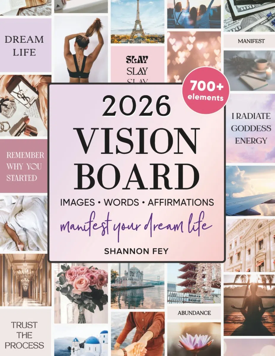 Vision Board Book for Women: 700+ Aesthetic Images, Inspiring Words, Quotes, and Positive Affirmations to Manifest Your Dream Life and Goals