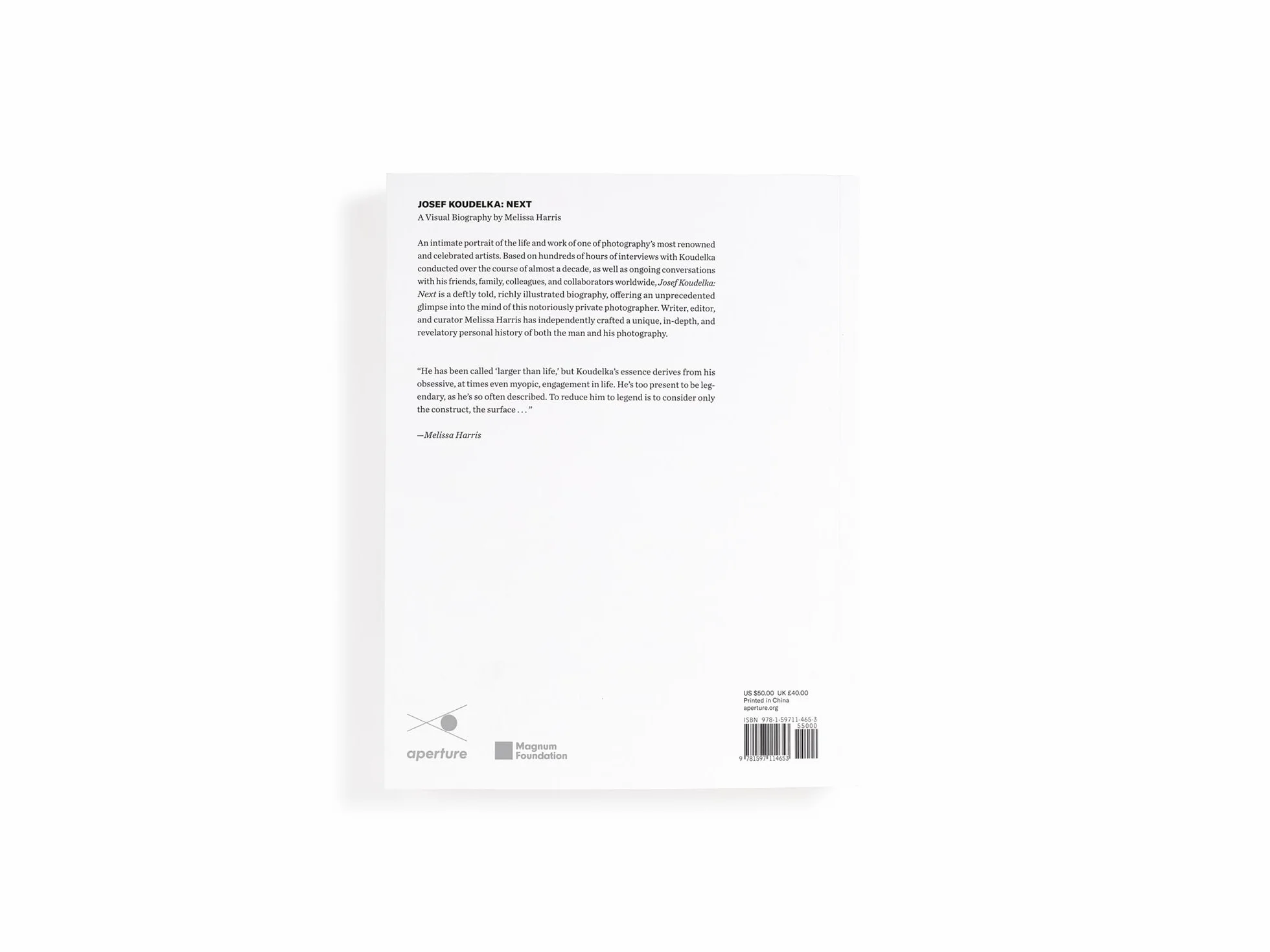 Josef Koudelka Next /anglais: A Visual Biography by Melissa Harris
