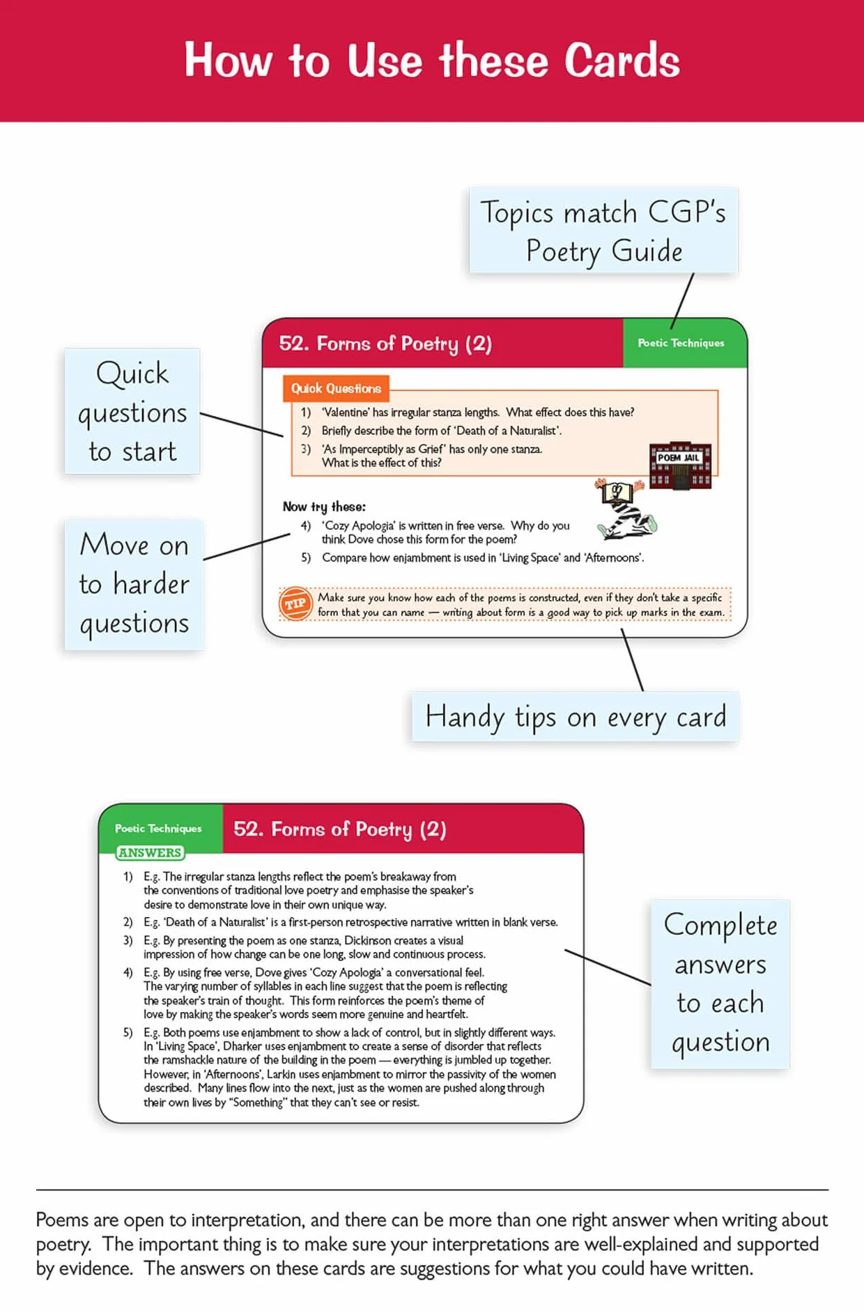 GCSE English WJEC Eduqas Poetry Anthology Revision Question Cards (For exams in 2026)