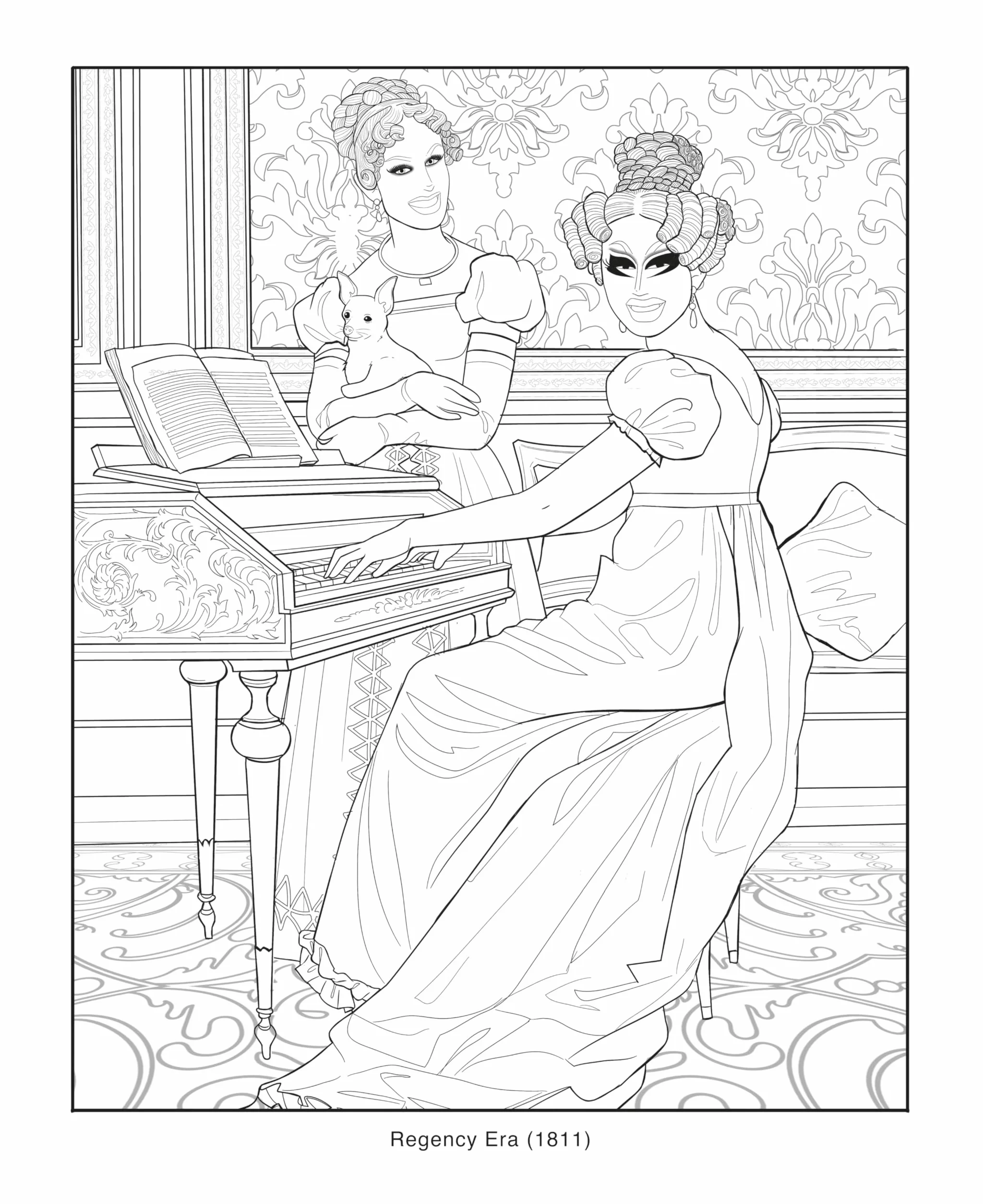 Trixie and Katya Coloring Through History