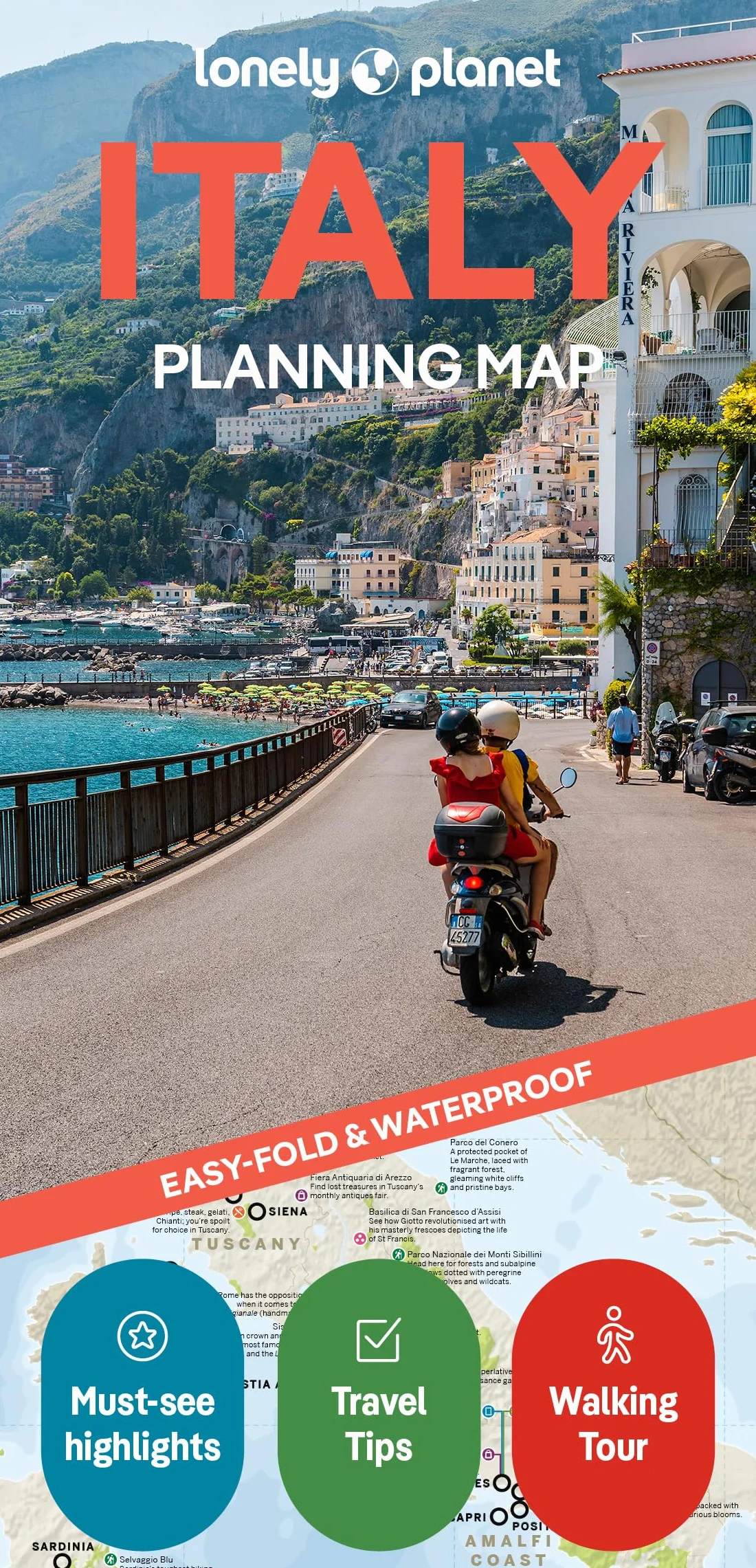 Italy Planning Map 2ed -anglais-: Durable, Waterproof, Easy-Fold Travel Map with Attractions, Itineraries & Transport Guide – Handy Slipcase for Italy Adventures