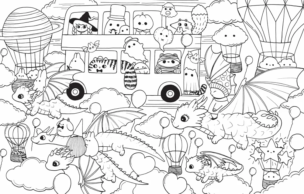 A Million Dragons: Adorable Dragons to Colour