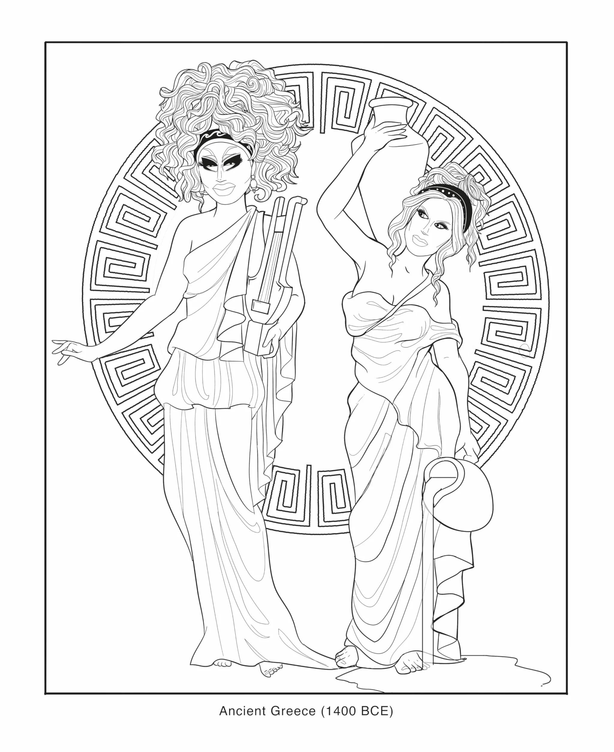 Trixie and Katya Coloring Through History