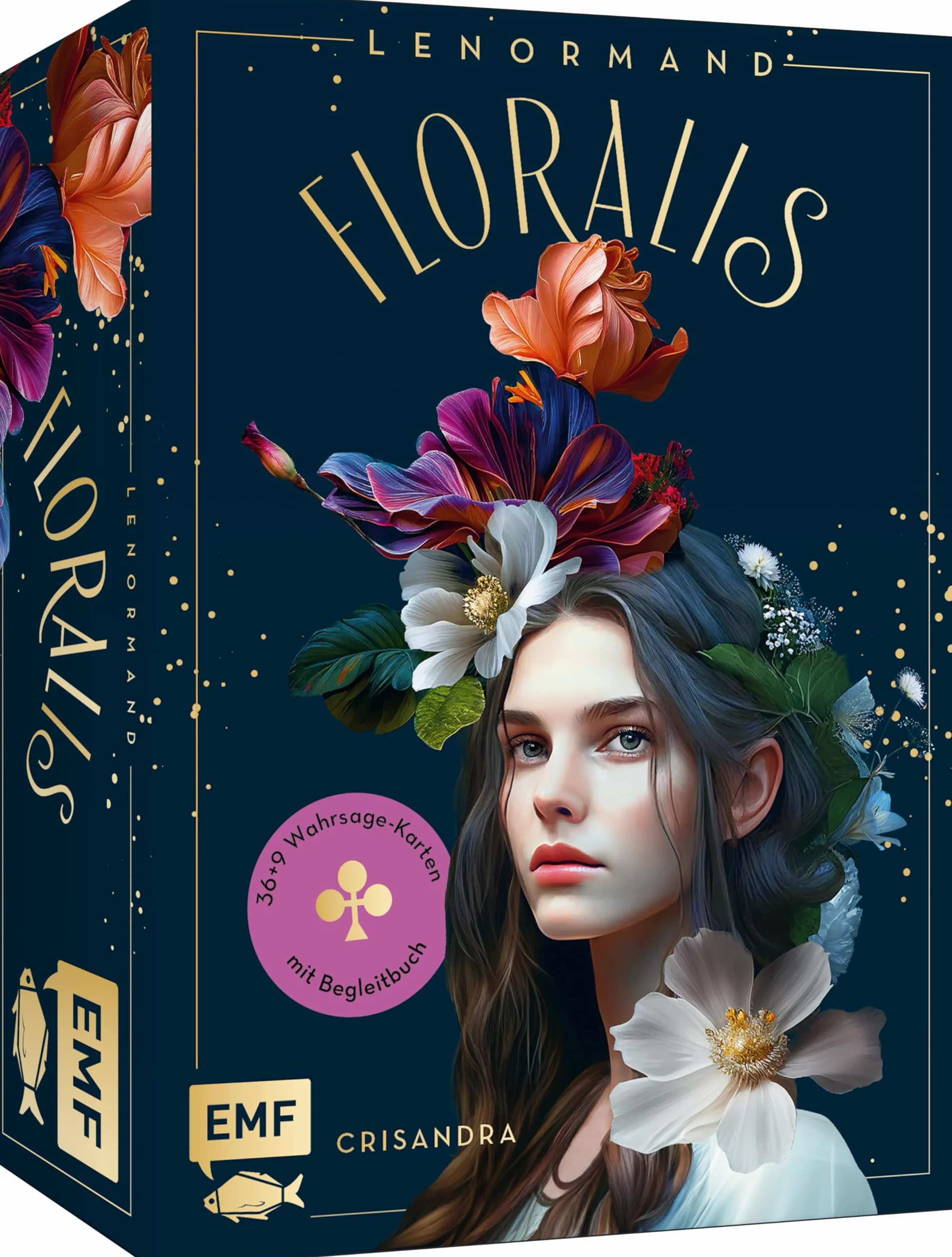 Lenormand-Kartenset: Floralis: 45 kunstvoll illustrierte Wahrsage-Karten für die neue Zeit mit Goldrand und Begleitbuch | Inklusive 9 Zusatzkarten | Edle Box mit Magnetverschluss