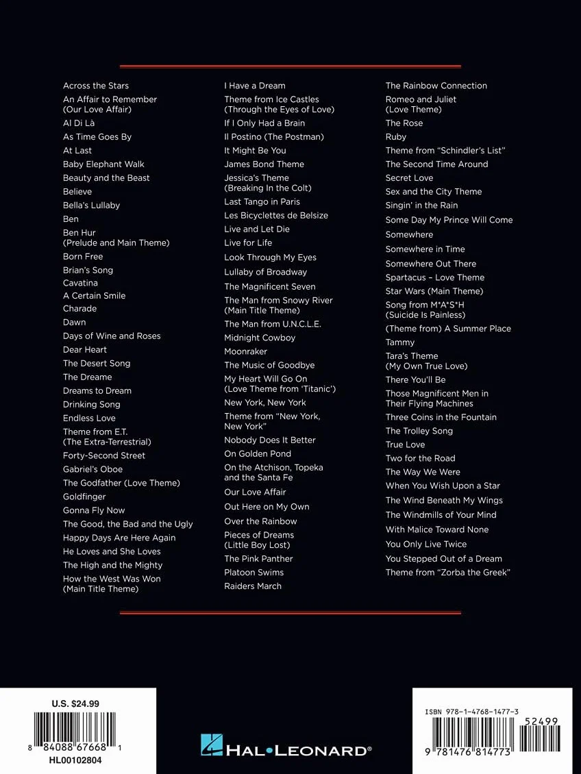 100 MOVIE SONGS FOR PIANO SOLO PIANO