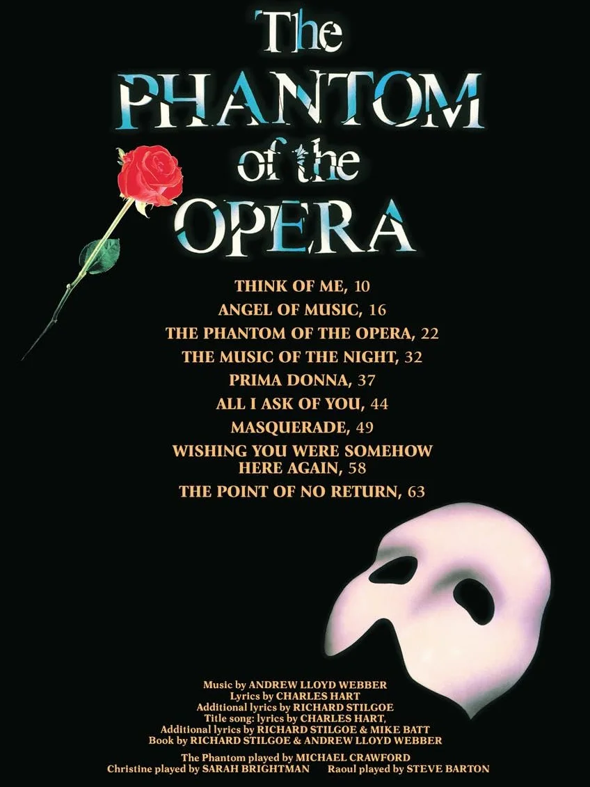 Phantom of the Opera - Souvenir Edition Piano/Vocal Selections Songbook 9 Iconic Songs by Andrew Lloyd Webber Broadway Musical Sheet Music for Piano ... Selections (Melody in the Piano Part)